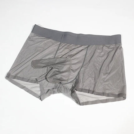 Men's Panties Oil Shiny Mesh Sissy U Convex Pouch Underwear Sexy Sheer Briefs Glossy Underpants Lingerie Boxer Shorts Knickers