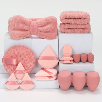 19 件 Cosmetic Puff Makeup Sponge Blender Beauty Egg Foundation Sponges Puff Wash Face Headband Wristband Make up Accessories