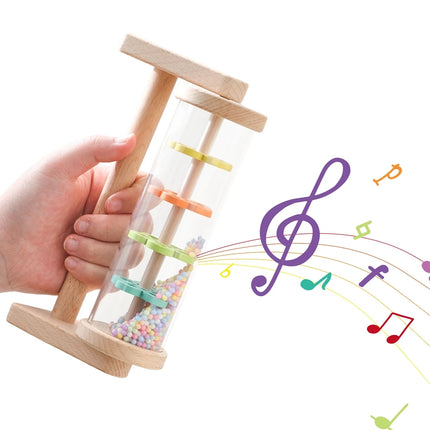 Baby Rattle Toys Rainbow Rain Stick Hourglass Rain Music Montessori Rattle Baby Educational Toy Colorful Sensory Toys for Kids