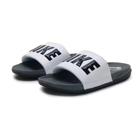 Nike Men's 2026 Summer Offcourt Slides White Black Dual Density Revive Foam Cushion Casual Beach Shower Slide Sandals BQ4639-001