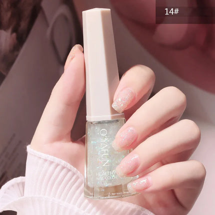 10Ml Solid Color Nail Polish Free Baking Long Lasting Waterproof Quick-Drying Non-Toxic Tasteless 40 Colors Sequins Nail Polish