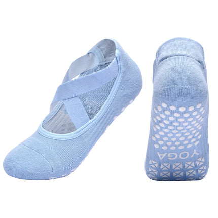 Women Non-Slip Yoga Socks Silicone Indoor Cotton Bandage Backless Pilates Fitness Sock Ladies Ballet Dance Sports Grippers Socks