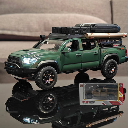 1:32 Toyota Tacoma TRO Off Road Pickup Alloy Diecast Model Computer Desktop Decoration With Sound Light Beautiful Christmas Gift