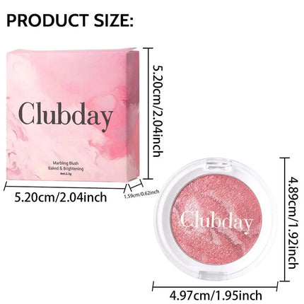 Clubday 3 Color Marbled Highlighter Blush Shimmery Glow Duo Multiple Shades Face Highlighting Blush Makeup Cosmetics