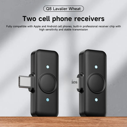Wireless Lavalier Lapel Mini Microphone for iPhone iPad Android Outdoor live streaming Recording Interview with Magnetic Clip