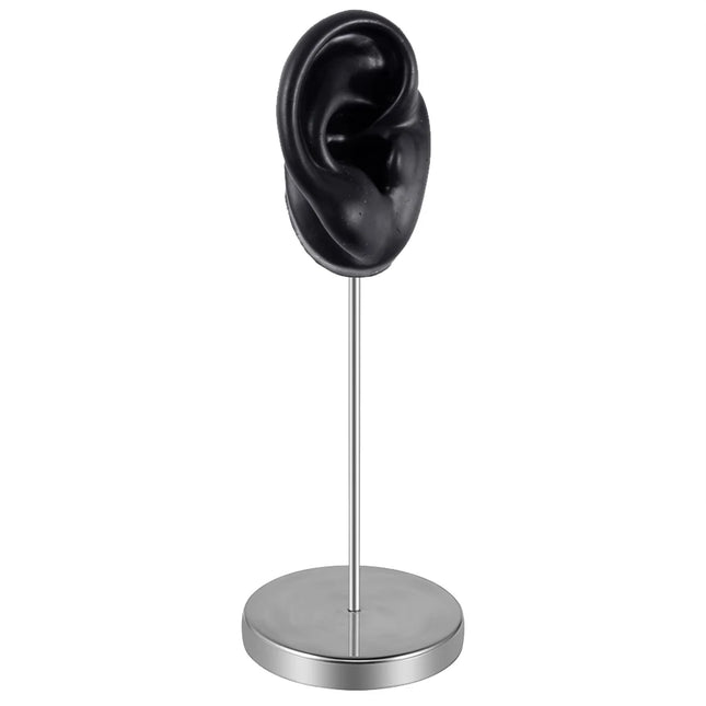 Soft Silicone Ear Model Tattoo Practice Body Jewelry Display Piercing Tools Earring Display Tool Metal Display Stand Kit