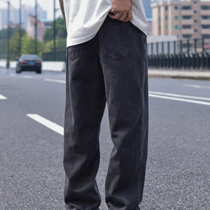 2025 New Men's Casual Long Jeans, Classic Men's Straight-Leg Jeans & Wide-Leg Jeans, Solid Color