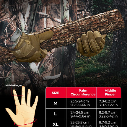 KEMIMOTO Hunting Tactical Gloves For Men Outdoor Climbing Work Gloves With Rubber Guard Touchscreen Sports Motorcycle Gloves