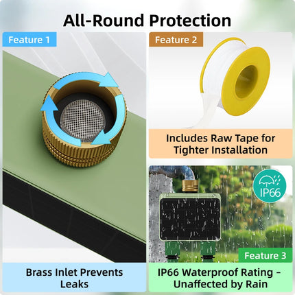Smart Sprinkler Water Timer Tuya WiFi 2 Zone Garden Irrigation Controller Solar Power for Outdoor Automatic Drip Watering System
