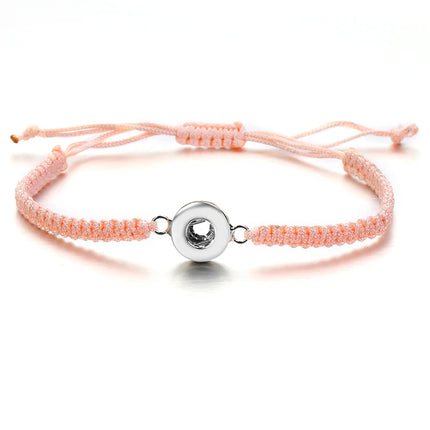 Fashion Colorful manual Rope snap bracelets 15cm adjustable kids fit 12mm snap buttons wholesale key chainSE0145