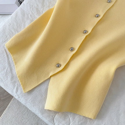 Women's Knitted Slim Fit Vest Summer 2025 Svel Top Single Button Design Versatile Inner and Outer Wear Commute Sle