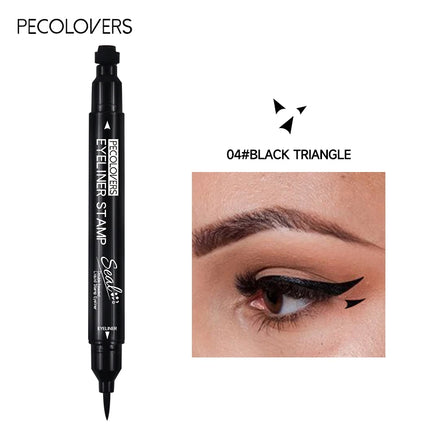 1PC Waterproof and Sweat-proof Eyeliner with Stamps - Quick Drying, Smooth Application, Multiple Patterns, Gentle Texture