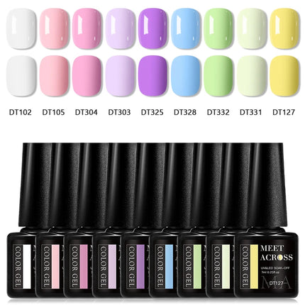 9pcs Macaron Color Gel Nail Polish Set HEMA TPO FREE Semi Permanent Soak Off UV Gel Varnish For Spring Summer Nail Supplies DIY