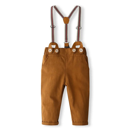 Pudcoco Newborn Baby Boys 3Pcs Gentleman Outfits Long Sleeve Bowtie Romper + Suspender Pants + Hat Set Infant Clothes 0-24M