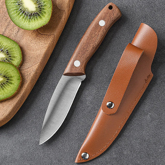 Fruit knife, wooden handle, high-end multi-purpose knife, western-style knife, steak knife, barbecue knife, peeling knife