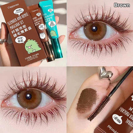 [HB]Cappuvini Slimming Volume Mascara Brown Black Mascara Set Waterproof And Long-Lasting Curl Non-smudge Eyelash Makeup Mascara