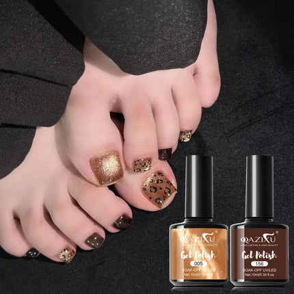 QAZIXU 10ml Brown Golden Cat Eye Nail Polish Gel Soak Off UV LED Nail Magnetic Gel Polish Nail Art Design DIY For Winter