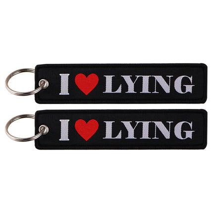 I LOVE HOT MOMS Quotation Embroidered Keys Tag Keychains for Women Keyring Car Keys Novel Fashion Jewelry Accessories Gifts