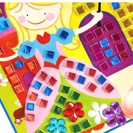 6 Pcs/Set Mosaic Diamond Handmade Craft DIY Stickers Crystal Paste Painting Mosaic Puzzle Educational Toys Kids Gift