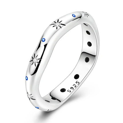Shine Zircon Ring 925 Silver Original Stone Multi Layer Simple Infinitely Wide Rings For Women FineJewelry Wedding Party Gift