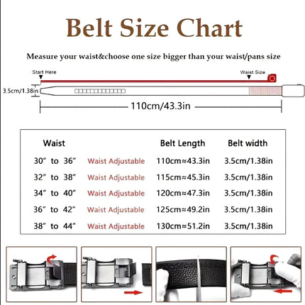 Fashion Designer Belt for Men High Quality Genuine Leather Men's Belt Alloy Buckle Automatic Business Belt for Men