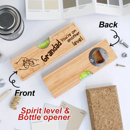 Rectangle 2D Wooden Bottle Opener Featuring The Phrase 'Grandad You'Re on Another Level', Perfect  Birthdays Holidays Gifts Toys