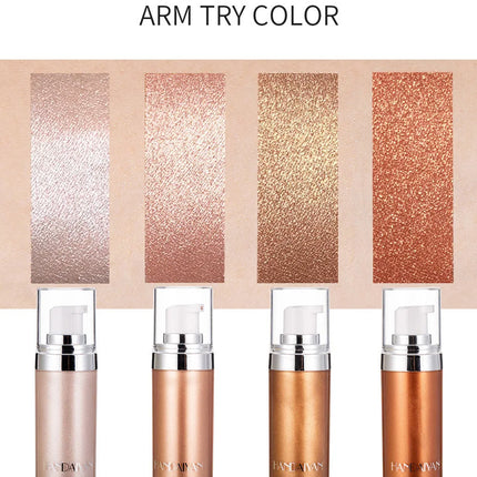 Liquid Highlighter Makeup Smooth Shine Shimmer Glitter Body Highlighter Liquid Cream Foundation Long Lasting Body Cosmetics