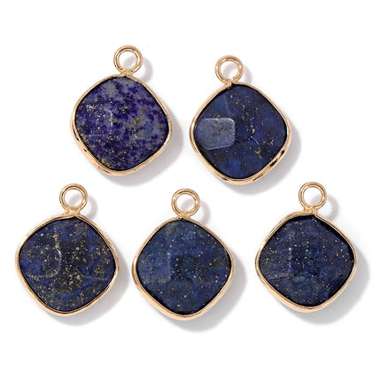Blue Lapis Lazuli Pendant Gems Cross Hand Oval Shape Natural Stone Lapis Lazuli Charms for Jewelry Making Necklace DIY Bracelet