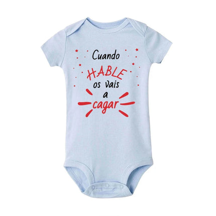 When I Talk You Mess Up The Gift Print Baby Rompers Infant Bosysuit Baby Cute Cloths Newbron Short Sleeve Bodysuits Toddler Gift