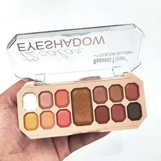 12 Color Eyeshadow Palette with Blush Long-Lasting Waterproof Face Makeup Set for Daily Use  Makeup Tray And Eyeshadow Box