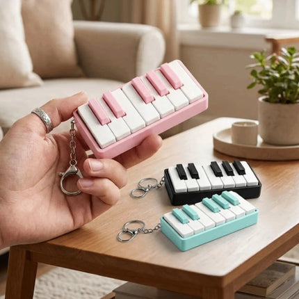3D Printed Piano Stress Clicker Keychain Novelty 12-key Press Piano Keyboard Clicker Plastic Click Sound Effect
