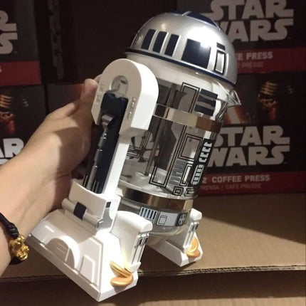 Star Wars R2-d2 960ml Moka Hand Coffee Maker Cartoon Robot Office Home Manual Thermal Stainless Steel Pressing Mini Coffee Pot