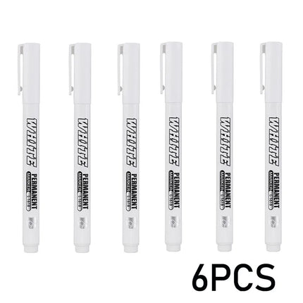 New 1/2/3PCS Waterproof Metal Marker Permanent White Paint Pen Washing Art Painting Graffiti Pens Fabric Wood Leather Marker1MM