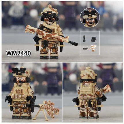 WM6147 WM6168 WM6169 Military Series SWAT Special Forces Building Block Commando Soldier City Police Cap Mini Action Figure Toys
