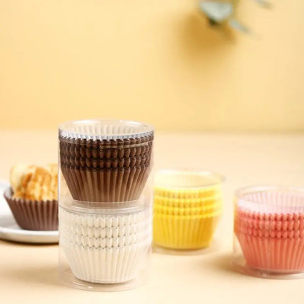 100pcs Disposable Muffin Cups Egg Tart Molds Heat Resistant Cupcake Cups Thickened Paper Cupcake Liners Tart Molds Baking Tools