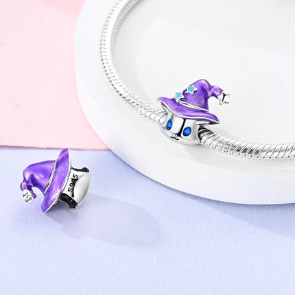 925 Sterling Silver Purple Series Butterfly Aries Gemini Safety Chains Fit Original Bracelet DIY Jewelry Making Gift For Women