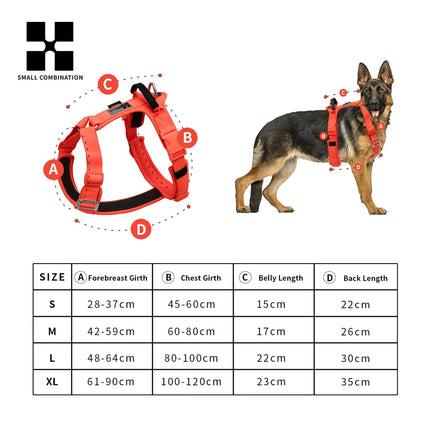 SMALL COMBINATION Large Dog Collar Harness and Leash Sets No-Pull Reflective Medium Dog Chest Vest Pet German Shepherd Training