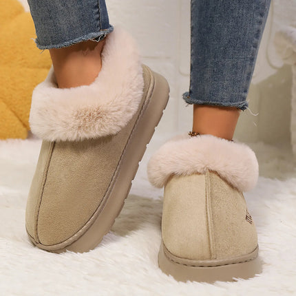 Women's Winter Fur Shoes Male Ankle Boots Platform Slippers Home Warm Fashion Outdoor Basis Thick Wool Wool Short Boots