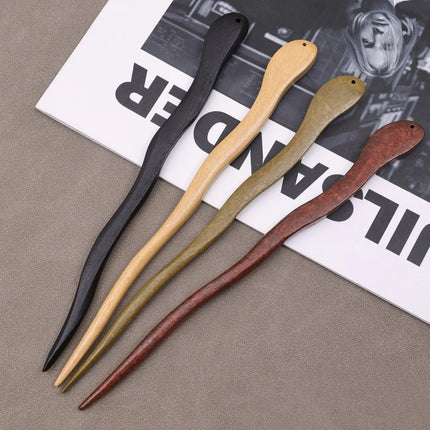 20023 Chinese Style Sandalwood Wood Hairpin Headwear Vintage Simple Green Wood Hair Sticks Female Hair Accessories Wholesale