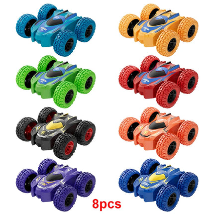 4-8 Pack 360° Rotating Stunt Car Toys - Friction Powered Toy Cars Push and Go Vehicles for Toddlers Kids Best Christmas Gift