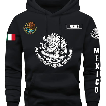 Hoodie Sweatshirt Mexican Flag Eagle Featuring Cactus Pirate Daily Outdoor Fitness Sport Casual Warm Autumn Winter Men Women Top