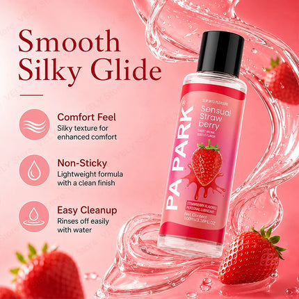 100ml Strawberry Lubricant – Water-Based Personal Lubrication, Portable Travel Size, Smooth Non-Sticky Glide, Intimate Comfort for Couples, Bedroom Fun, Adult Toys, Easy Cleanup, Men & Women, Sensual Gel for Romantic Nights