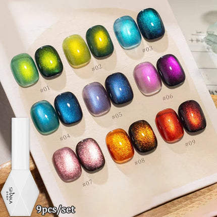 WS 10ML Silk Nude Crystal Cat Eye Gel Polish Magnetic Nail Polish Holographic Pink Cat Eye Gel Nail Polish Gel Gel Varnish