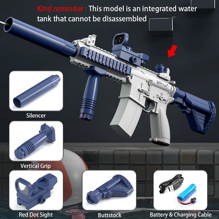 M416 Large Capacity Electric Water Gun Fully Automatic Shooting Toy Summer Water Gun Battle Beach Outdoor Entertainment ChildToy
