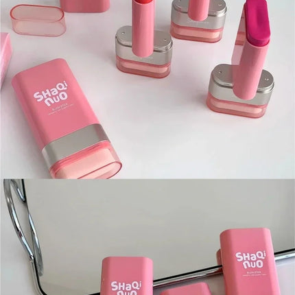 1pcs Multi Use Blush Cream Cushion Stick Natural Nude Makeup Lip Cheek Tint Portable Long Lasting Hydrating Cosmetic Makeup