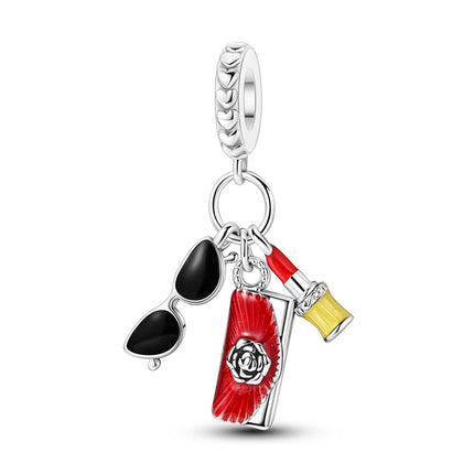 Charms Plata De Ley 925 Red Color Series Charm Red Elephant Animal Fruit Beads of Original Fits Women Anniversary Jewelry Charms