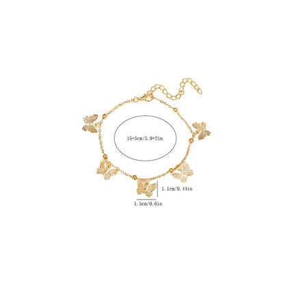 Gold Silver Color Butterfly Fashion Anklets For Women Summer Beach Ankle Bracelet Foot Chain Jewelry Retro Simple