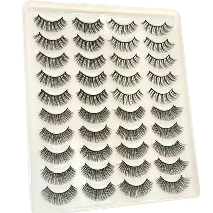 20 pairs 3D Mink Lashes Natural False Eyelashes Dramatic Volume Fake Lashes Makeup Eyelash Extension Silk Eyelashes