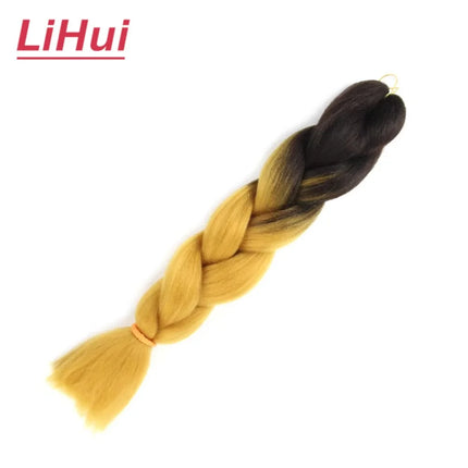 24 Inches Synthetic Braiding Hair Jumbo BraidOmbre Jumbo Hair Extension For Women DIY Hair Braids Purple Pink  Yellow Gray Lihu