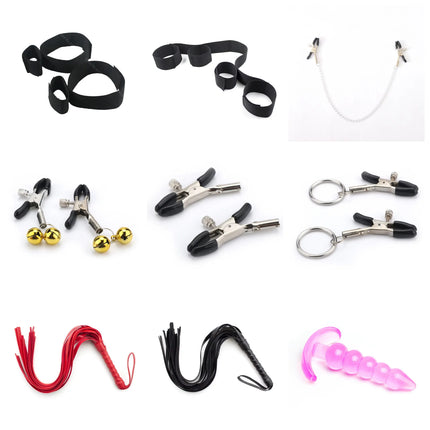 Adult Couples Erotic BDSM Bondage Restraints Slave Wrists & Ankle Cuffs No Vibrator Sex Toys For Women Men Accessories Sex Shop
